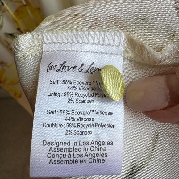 NWT For Love & Lemons Serafina Mini Dress in Lemons Print - Picture 9 of 10